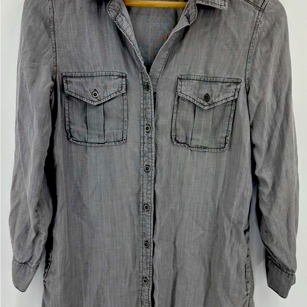 Philosophy Gray Button-Up Tunic